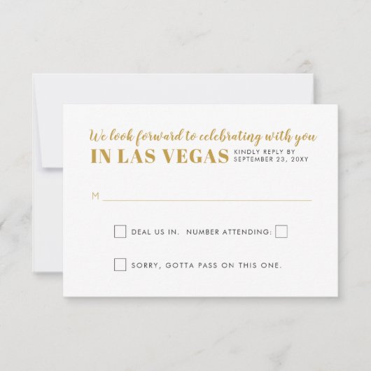 ラスベガス結婚のサインおもしろい賭博 出欠カード (正面)