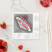 ラスベガス結婚のシルバーグレー 縁ありカクテルナプキン (インサイチュ)