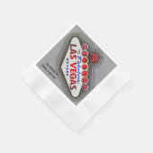 ラスベガス結婚のシルバーグレー 縁ありカクテルナプキン (角)