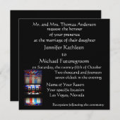 ラスベガス結婚のスロットマシン 招待状 (正面/裏面)