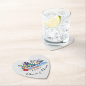 ラスベガス結婚のハートカスタムシェイプ紙コースター ペーパーコースター (インサイチュ)