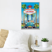 ラスベガス結婚のプリントヴィンテージブルースポーツカー ポスター