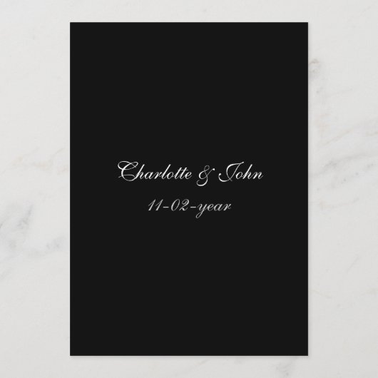 ラスベガス結婚のメニューカード メニュー (裏面)