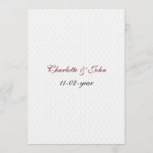 ラスベガス結婚のメニューカード メニュー (裏面)