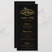 ラスベガス結婚のメニュー金ゴールドブラック メニュー (正面/裏面)