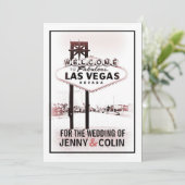 ラスベガス結婚のヴィンテージロマンチック招待状 招待状 (スタンド正面)