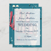 ラスベガス結婚のヴィンテージ旅行ポスター 招待状 (正面/裏面)