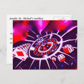 ラスベガス結婚の応答カード インビテーションポストカード (正面/裏面)