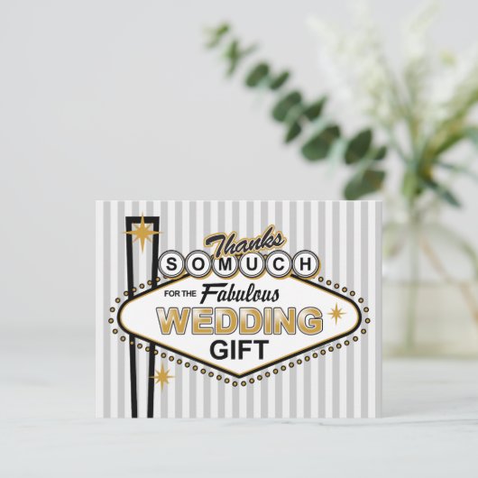 ラスベガス結婚の感謝はがき ポストカード (スタンド正面)