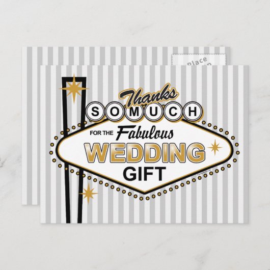 ラスベガス結婚の感謝はがき ポストカード (正面/裏面)