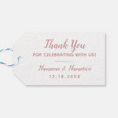 ラスベガス結婚の感謝バラ金ゴールドピンクのお願い ギフトタグ (裏面横)