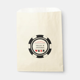 ラスベガス結婚の白黒トランプのポーカーチップ フェイバーバッグ