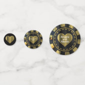 ラスベガス結婚の記念日ハートカジノチップ コンフェッティ (裏面)