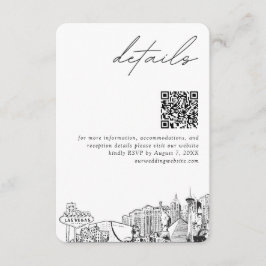 ラスベガス結婚の詳細QRコードスモール エンクロージャーカード