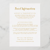 ラスベガス結婚の金ゴールドブラック（背面に情報あり） 箔招待状 (裏面)