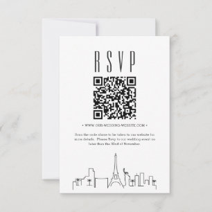 ラスベガス結婚のQRコードRSVP 出欠カード