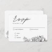 ラスベガス結婚のRSVP伝統的 Meal Options エンクロージャーカード (正面/裏面)