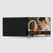 ラスベガス結婚カジノのフォトブラック&金ゴールド ゲストブック (全面)