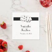 ラスベガス結婚サイコロテーマ白黒 スタンダードカクテルナプキン (インサイチュ)
