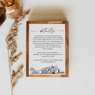 ラスベガス結婚スカイラインの詳細カード, 3.5x5 エンクロージャーカード