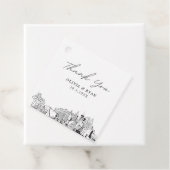 ラスベガス結婚スケッチモダンメッセージカード フェイバータグ (インサイチュ)