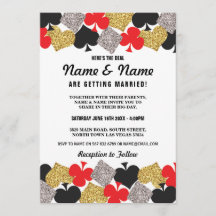 ラスベガス結婚ズカジノロイヤルパーティーカード招待状