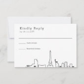 ラスベガス結婚ズ |スタイル化されたスカイラインRSVP 出欠カード (正面)
