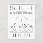 ラスベガス結婚ズ |スタイル設定されたスカイライン日付を保存 ポストカード (正面)