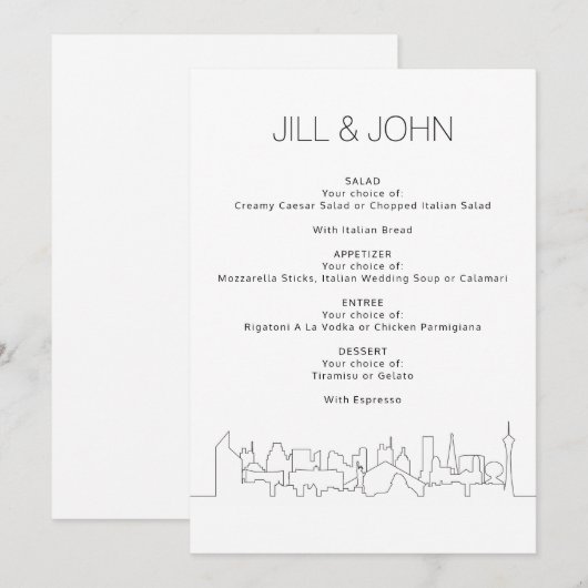 ラスベガス結婚ズ メニュー (正面/裏面)