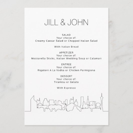 ラスベガス結婚ズ メニュー (正面)