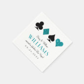 ラスベガス結婚ティール（緑がかった色）&ブラックカクテルナプキン スタンダードカクテルナプキン (角)