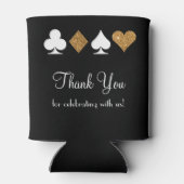 ラスベガス結婚テーマのクーラーボックス金ゴールドブラック 缶クーラー (裏面)