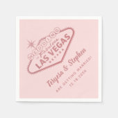ラスベガス結婚バラ金ゴールドピンク スタンダードカクテルナプキン (正面)