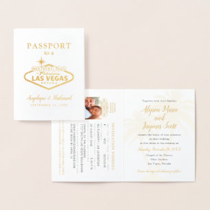 ラスベガス結婚パスポート招待状 箔カード