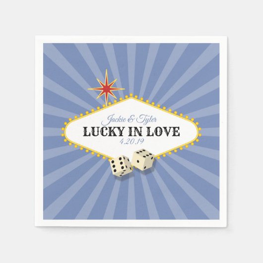 ラスベガス結婚マーキーinアジサイ2 スタンダードカクテルナプキン (正面)