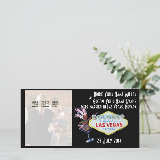 ラスベガス結婚式の写真発表 案内状 (スタンド正面)
