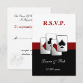 ラスベガス結婚式の出欠カード標準3.5 x 5 出欠カード (正面/裏面)