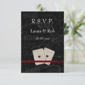 ラスベガス結婚式の出欠カード標準3.5 x 5 出欠カード (スタンド正面)