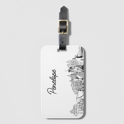 ラスベガス結婚式の引き出物パーソナライズされたラゲージタグ ラゲッジタグ (正面縦)