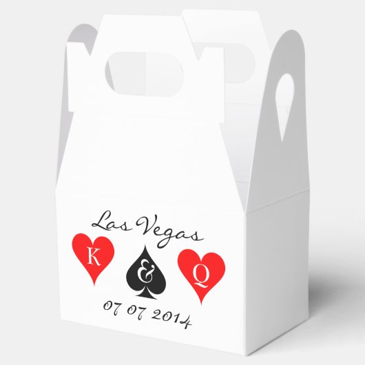 ラスベガス結婚式の引き出物ボックスとモノグラムスーツ フェイバーボックス (オープン)