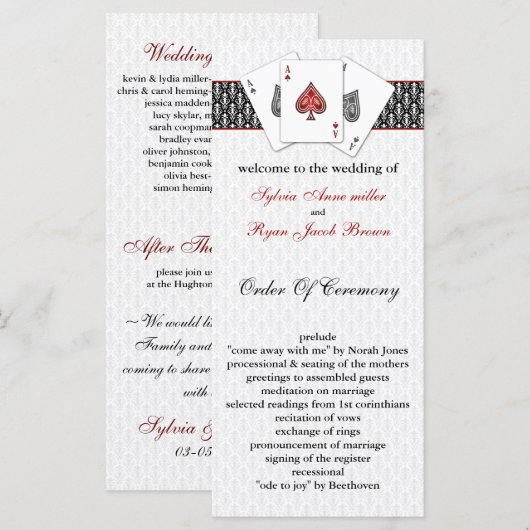 ラスベガス結婚式 プログラム (正面/裏面)