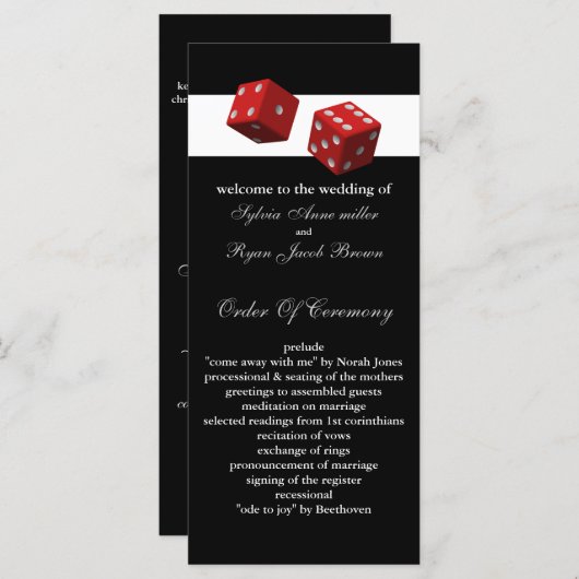 ラスベガス結婚式 プログラム (正面/裏面)