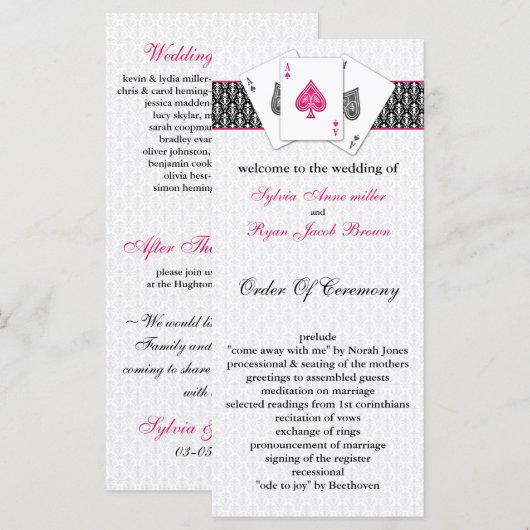 ラスベガス結婚式 プログラム (正面/裏面)