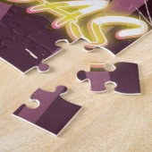 ラスベガス自動ヴィンテージ旅行ポスター。 ジグソーパズル (側面)