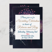 ラスベガス花火結婚式お祝い 招待状 (正面/裏面)