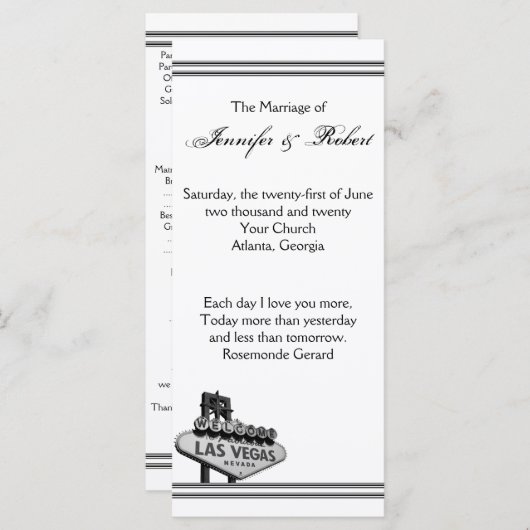 ラスベガス行き先ウェディングプログラム プログラム (正面/裏面)