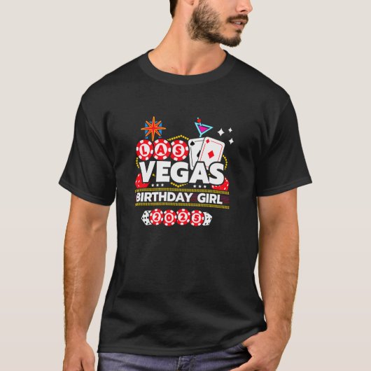 ラスベガス誕生日クルーVegas Girls Trip Vegas Birthda Tシャツ (正面)