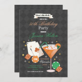 ラスベガス誕生日サイコロチップスマルティーニパーティー 招待状 (正面/裏面)