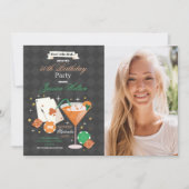 ラスベガス誕生日サイコロチップス写真パーティー 招待状 (正面)