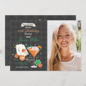 ラスベガス誕生日サイコロチップス写真パーティー 招待状 (正面/裏面)